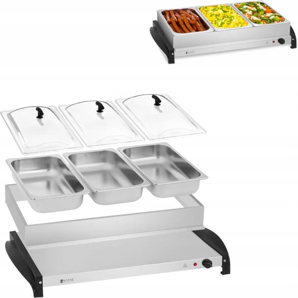Elektrisk madvarmer til 3 beholdere 400W Royal Catering