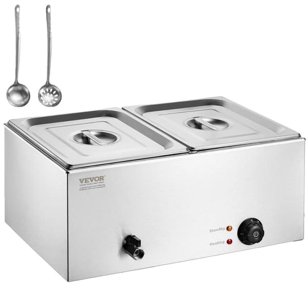 Kommersiel madvarmer, 18QT kapacitet, justerbar temperatur, rustfrit stål konstruktion