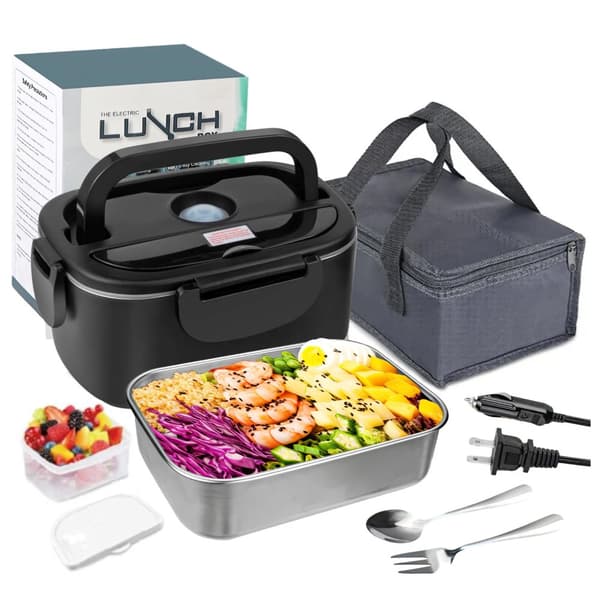 Sähkölämmitteinen lounaslaatikko, 1,5 L kapasiteetti, 60 W nopea lämmitys,1,5L-60W-2 In 1, EU