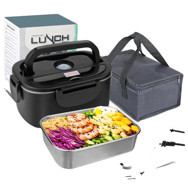 Sähkölämmitteinen lounaslaatikko, 1,5 L kapasiteetti, 60 W nopea lämmitys,1,5L-60W-2 In 1, EU