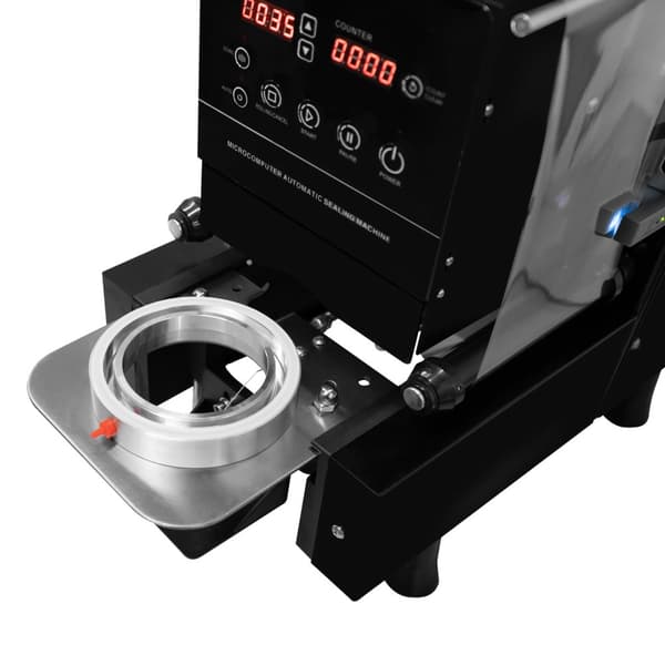 Automatic Boba Cup Sealer 500W & Bubble Tea Shaker FREE Film Box 500-650 Cups per Hour Plastic Paper 90/95 mm Diameter Stainless Steel