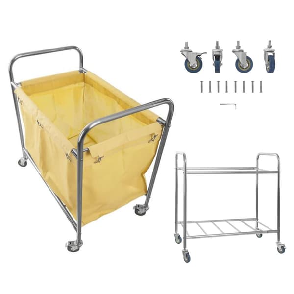 Snavset vasketøjsvogn, rustfrit stål, 250L