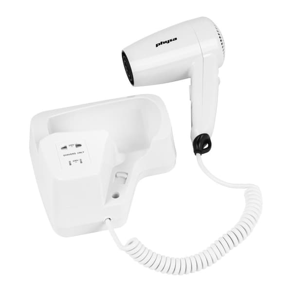 Væghængt hotel swimmingpool hårtørrer, hvid, 1200W Physa SICCO