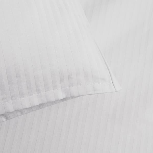 Hotel dynebetræk med overlap STRIBER 4mm hvid/160x200