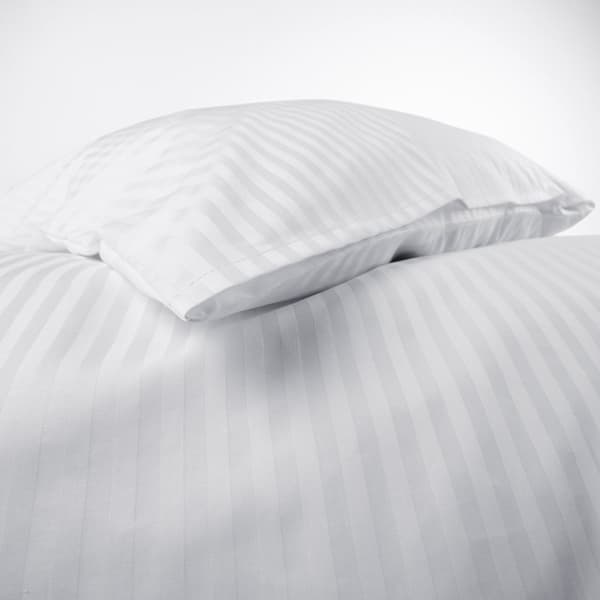 Hotell örngott med överlappning STRIPES 1cm vit/50x60
