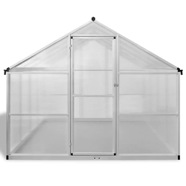 vidaXL Växthus i förstärkt aluminium med basram 6,05 m²