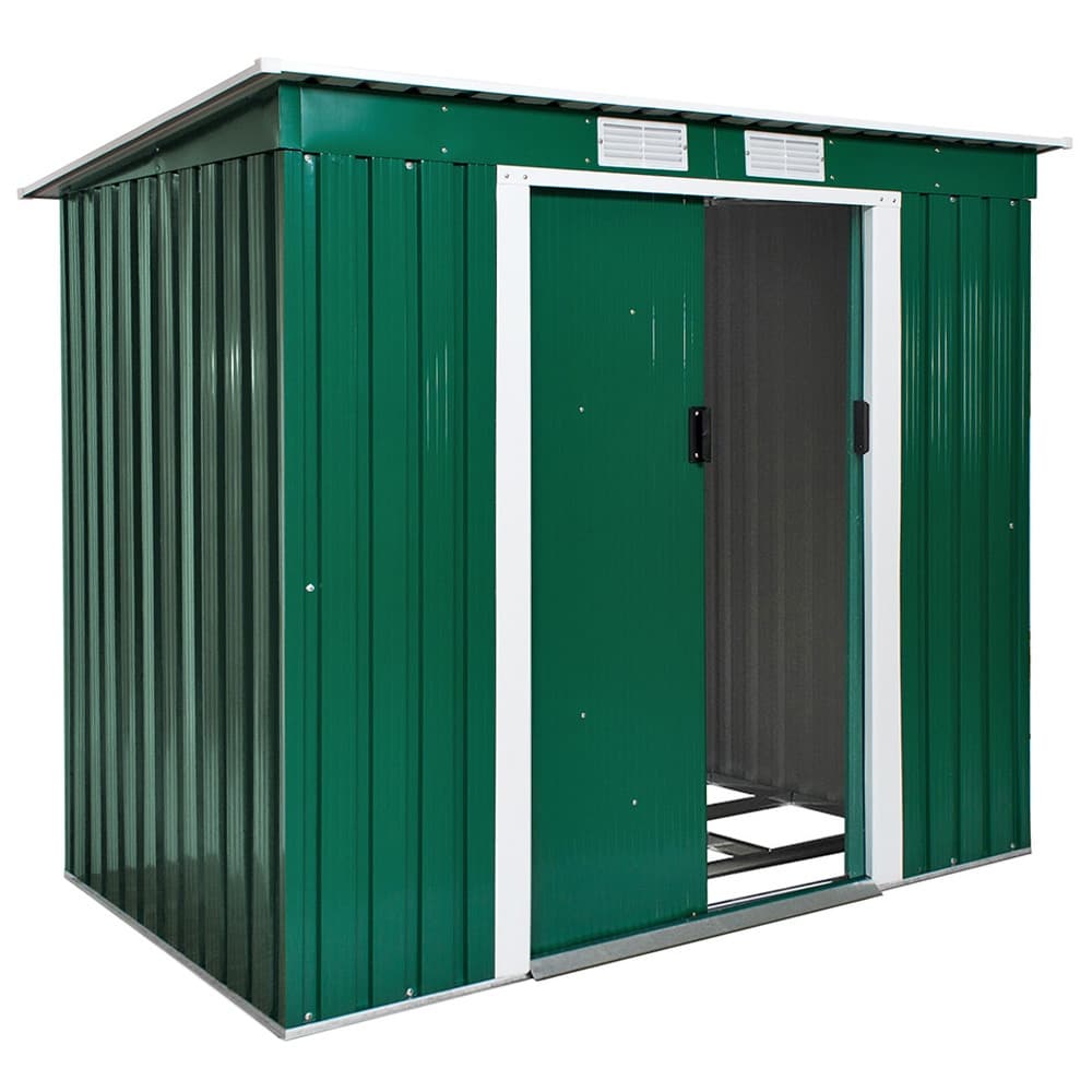 Redskapsbod med snedtak 213x130x173cm - grön