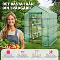 Miniatyrbild 4 av 10: Växthus med presenning, fyrkantig bas 143x143x195cm, Trädgårdsväxthus drivhus - grön