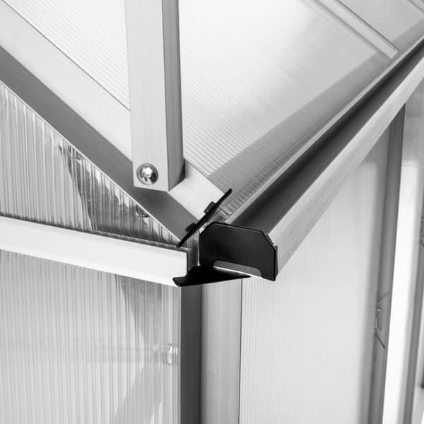 Drivhus af aluminium, UV-bestandigt, 185x190x195cm - gennemsigtig