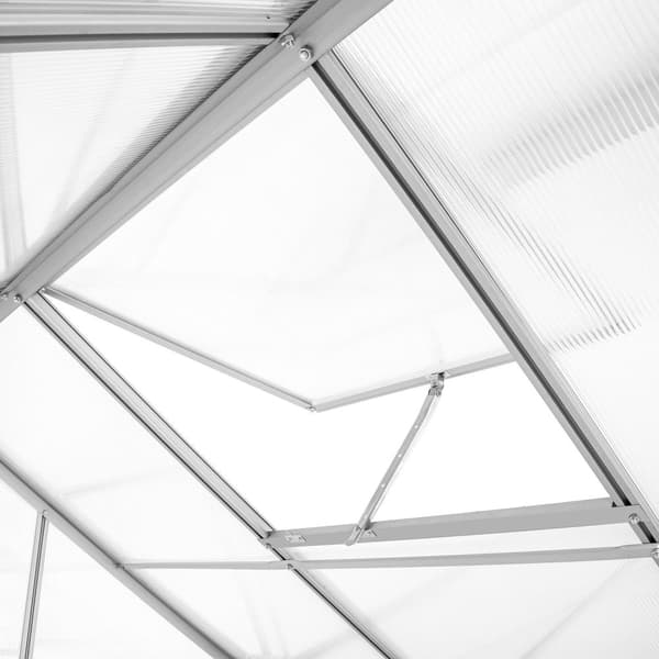 Drivhus af aluminium, UV-bestandigt, 185x190x195cm - gennemsigtig