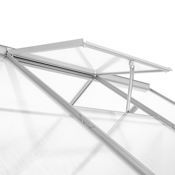 Drivhus af aluminium, UV-bestandigt, 185x190x195cm - gennemsigtig