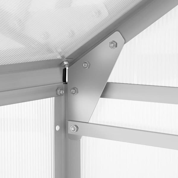 Drivhus af aluminium, UV-bestandigt, 185x190x195cm - gennemsigtig