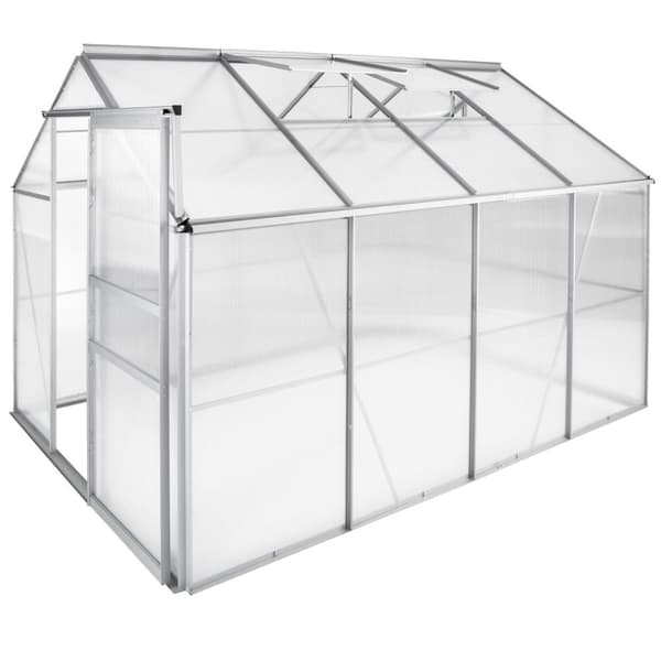 Drivhus af aluminium, UV-bestandig, 185x250x195cm - gennemsigtig