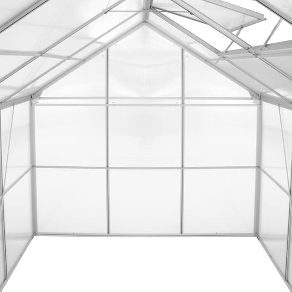 Drivhus af aluminium, UV-bestandig, 185x250x195cm - gennemsigtig