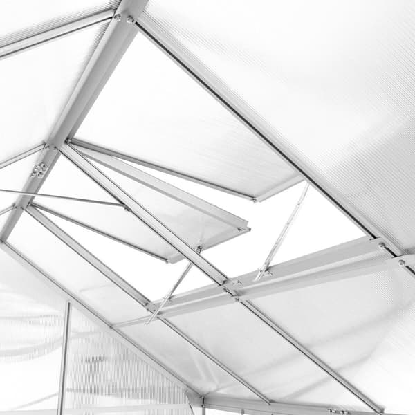 Drivhus af aluminium, UV-bestandig, 185x250x195cm - gennemsigtig