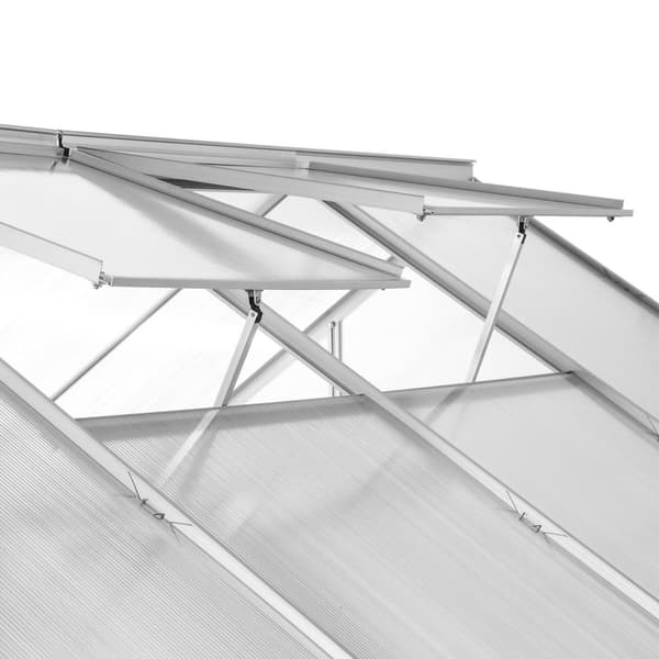 Drivhus af aluminium, UV-bestandig, 185x250x195cm - gennemsigtig
