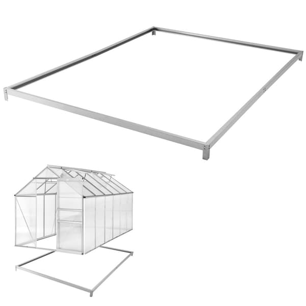 Drivhus af aluminium med fundament, 185x375x195cm - gennemsigtig