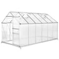 Miniatyrbillede 5 af 11: Drivhus af aluminium med fundament, 185x375x195cm - gennemsigtig