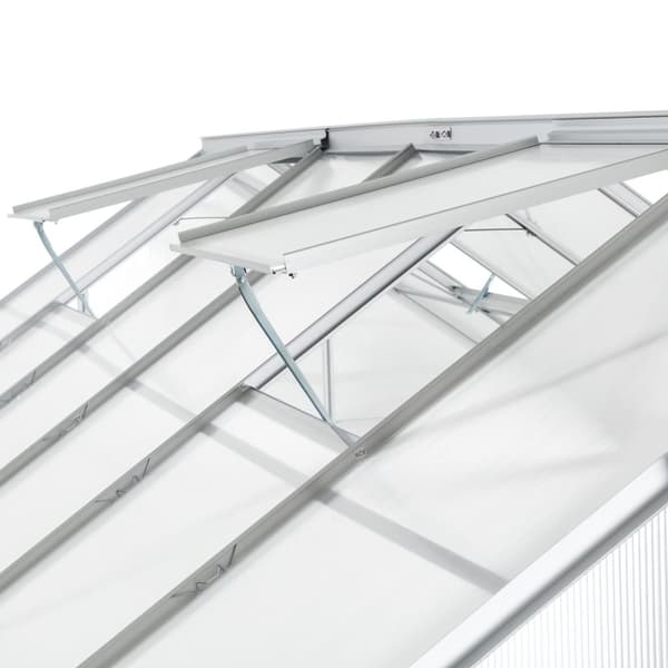 Drivhus af aluminium med fundament, 185x375x195cm - gennemsigtig