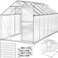 Miniatyrbillede 1 af 11: Drivhus af aluminium med fundament, 185x375x195cm - gennemsigtig