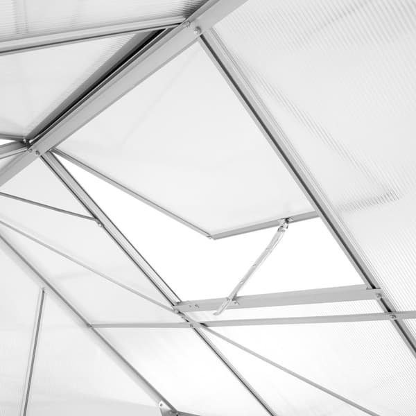 Drivhus af aluminium, UV-bestandig, 185x375x195cm - gennemsigtig