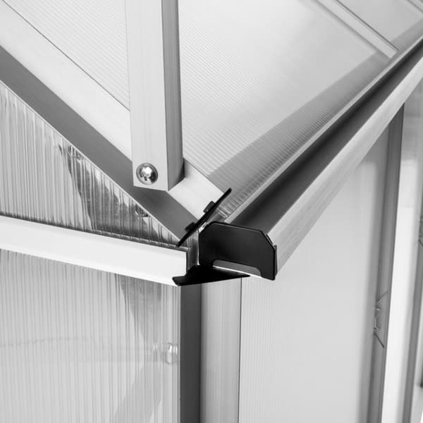 Drivhus af aluminium, UV-bestandig, 185x375x195cm - gennemsigtig