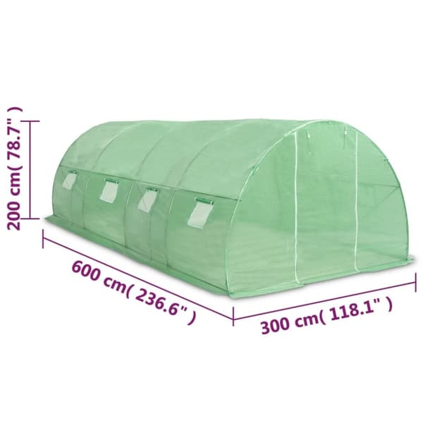 vidaXL Kasvihuone 18m² 600x300x200 cm