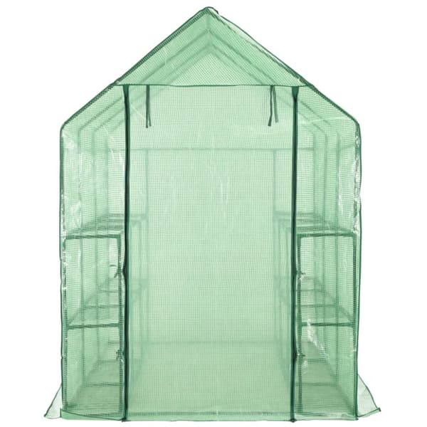 vidaXL drivhus med 12 hylder 143 x 214 x 196 cm stål