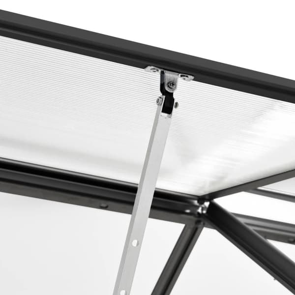 vidaXL drivhus 3,61 m³ aluminium antracitgrå