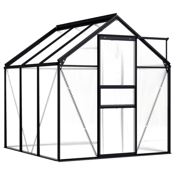 vidaXL drivhus 3,61 m³ aluminium antracitgrå