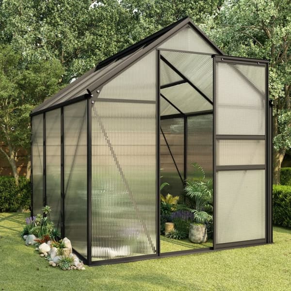 vidaXL drivhus 3,61 m³ aluminium antracitgrå