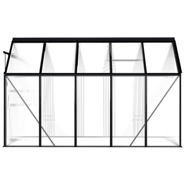 vidaXL Växthus antracit aluminium 5,89 m²
