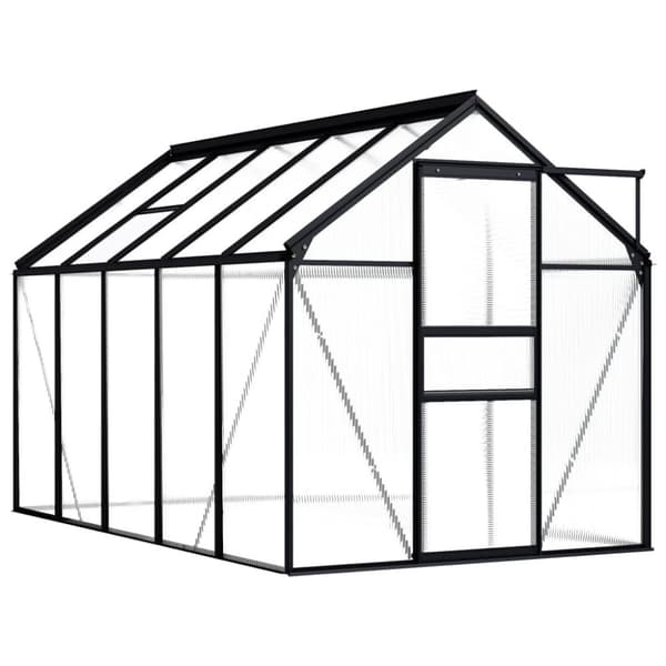 vidaXL Växthus antracit aluminium 5,89 m²