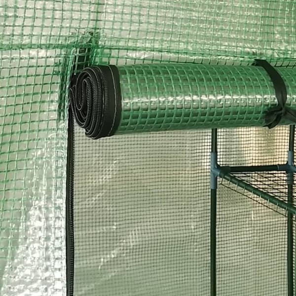 vidaXL Drivhus med hyller stål 227x223 cm