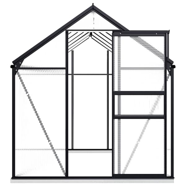 vidaXL Växthus med basram antracit aluminium 7,03 m²