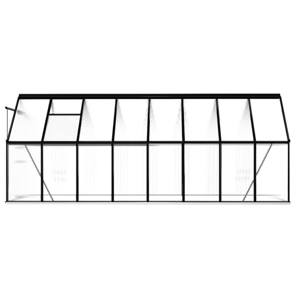 vidaXL Växthus med basram antracit aluminium 9,31 m²