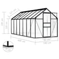 Miniatyrbillede 6 af 6: vidaXL drivhus med fundamentramme 8,17 m² aluminium antracitgrå
