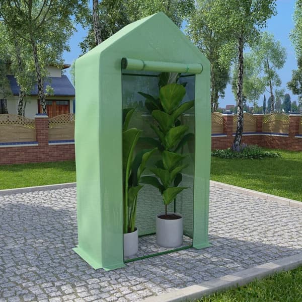 vidaXL Växthus med stålram 0,5 m² 1x0,5x1,9 m