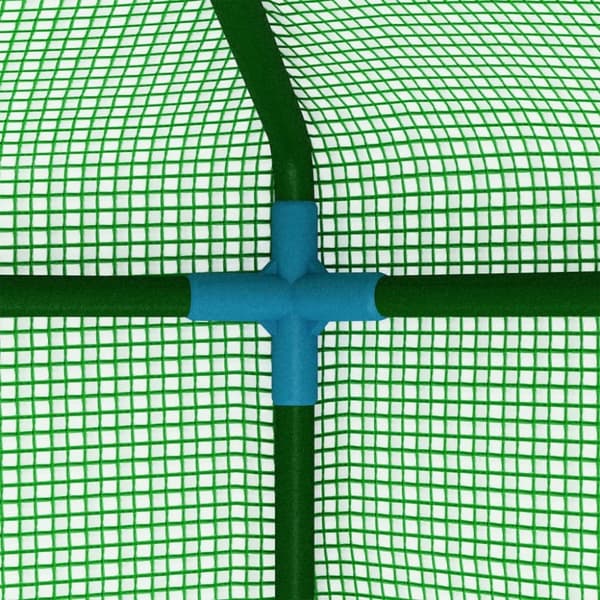 vidaXL drivhus med hylder 143x143x195 cm stål