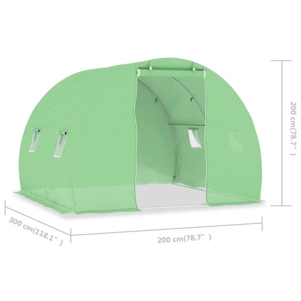vidaXL Växthus 6 m² 3x2x2 m