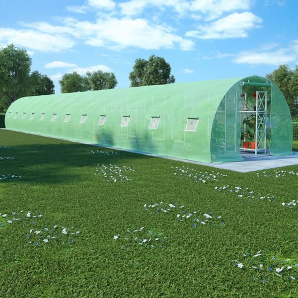 vidaXL drivhus 45 m² 18x3x2 m