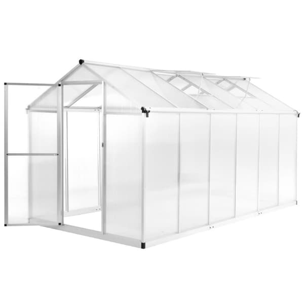 vidaXL drivhus 362x190x195 cm 13,41 m³ aluminium