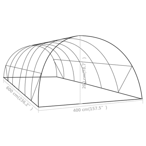 vidaXL drivhus 24 m² 6x4x2 m