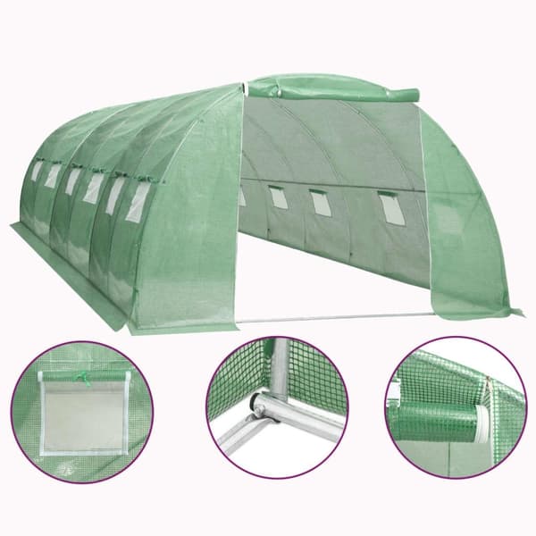 vidaXL drivhus 24 m² 6x4x2 m