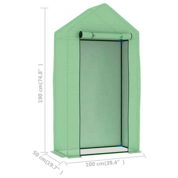 vidaXL drivhus med stålramme 0,5 m² 1x0,5x1,9 m