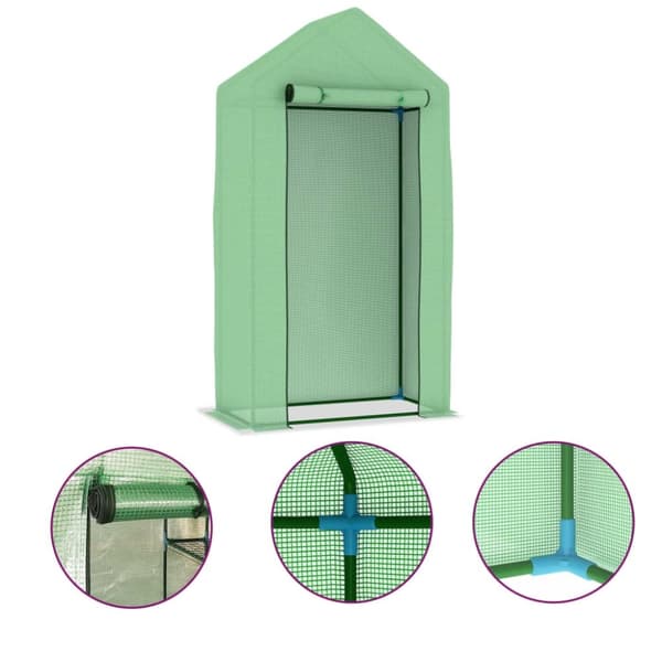 vidaXL drivhus med stålramme 0,5 m² 1x0,5x1,9 m