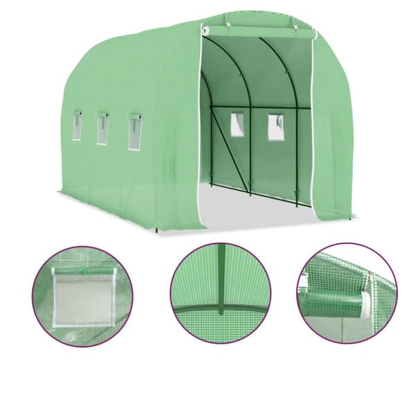 vidaXL Växthus 6,86 m² 3,43x2x2 m
