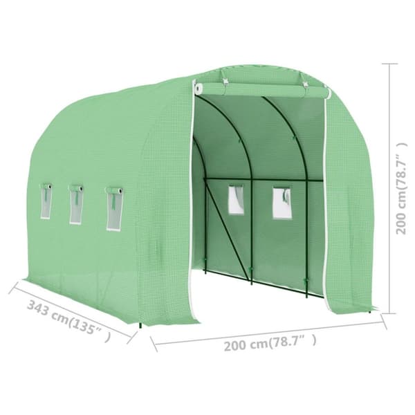 vidaXL Växthus 6,86 m² 3,43x2x2 m