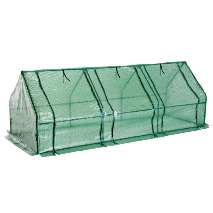 Mini Växthus Garden Växthus tomat 270L x 90H x 90l cm stål med hög densitet PE 140 g / m ^ UV-3 fönster med blixtlås rullbar ...