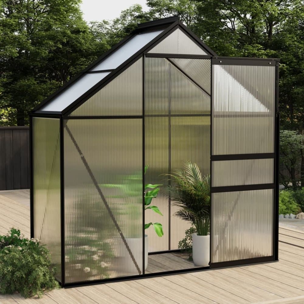 vidaXL Växthus antracit aluminium 1,33 m²